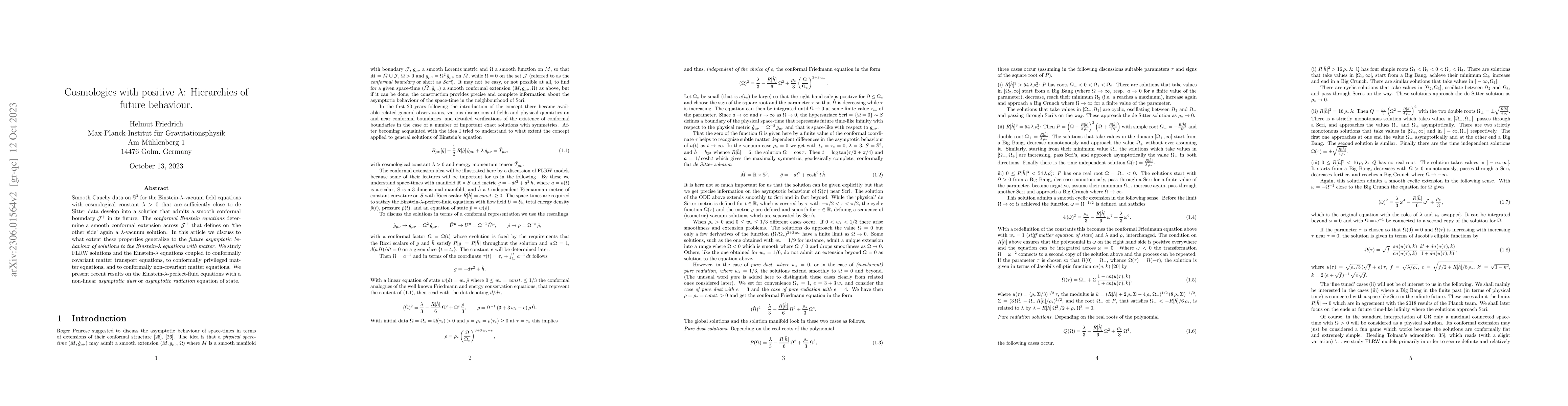 Thumbnail for Cosmologies with positive Lambda: Hierarchies of future behaviour