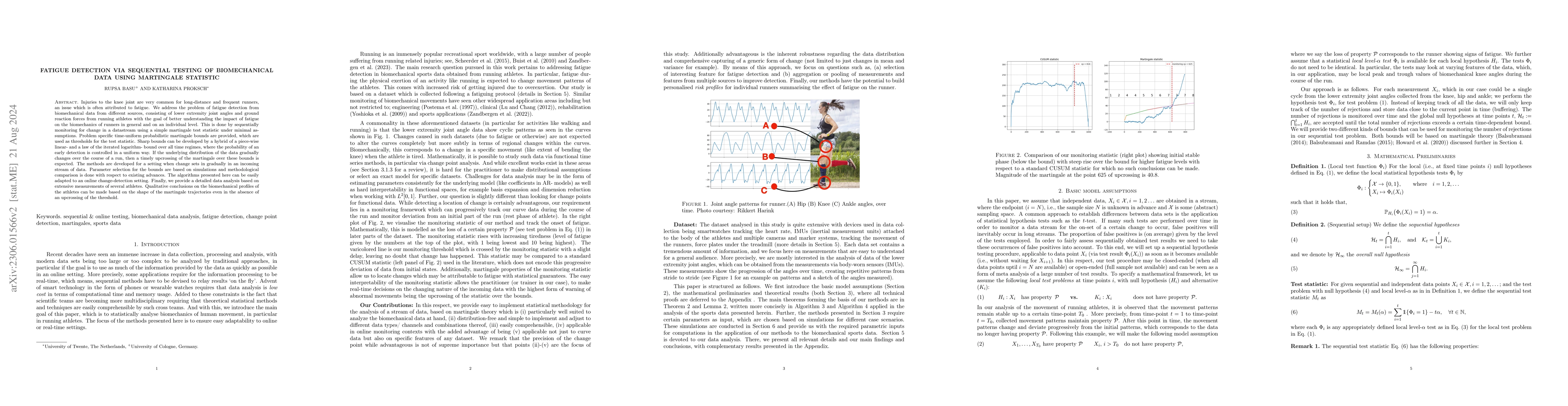 Thumbnail for Fatigue detection via sequential testing of biomechanical data using
  martingale statistic