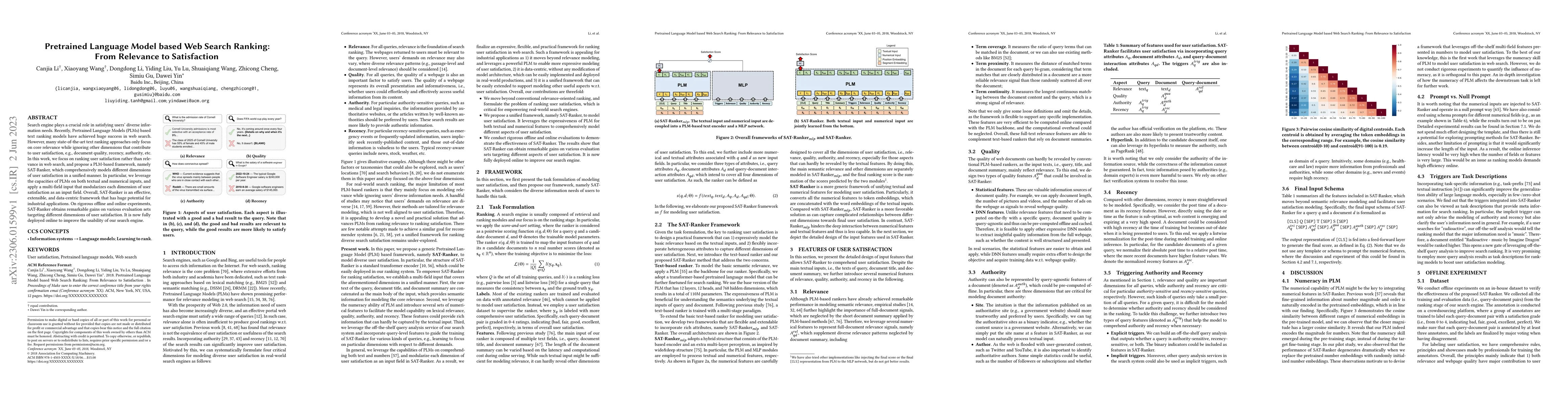 Thumbnail for Pretrained Language Model based Web Search Ranking: From Relevance to
  Satisfaction