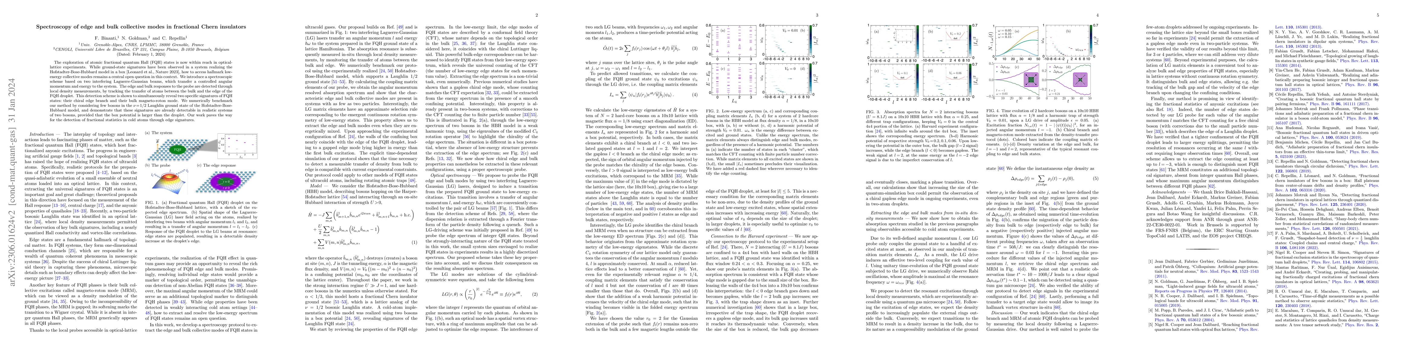 Thumbnail for Spectroscopy of edge and bulk collective modes in fractional Chern
  insulators