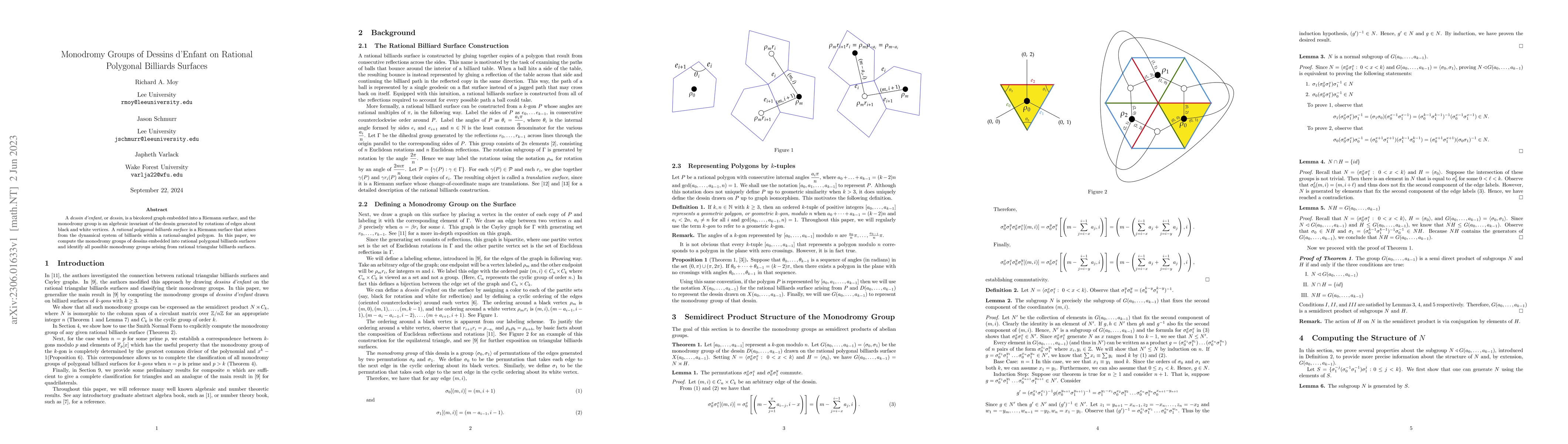 Thumbnail for Monodromy Groups of Dessins d'Enfant on Rational Polygonal Billiards
  Surfaces