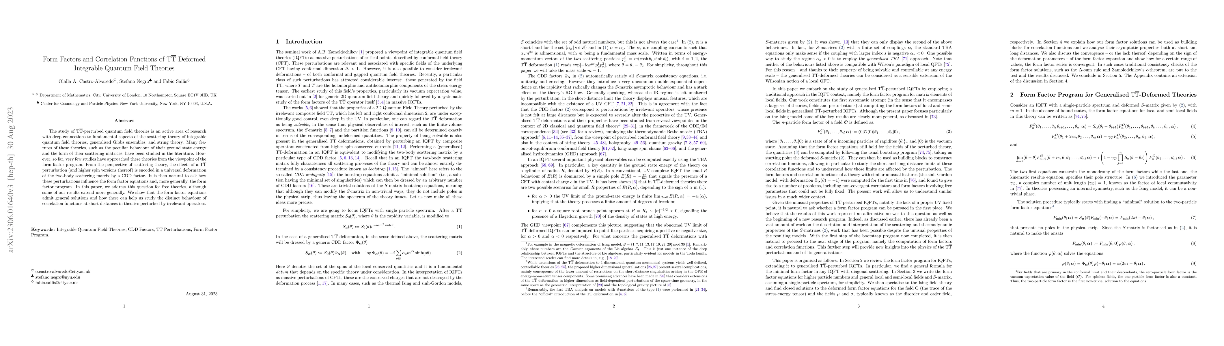 Thumbnail for Form Factors and Correlation Functions of
  $\mathrm{T}\overline{\mathrm{T}}$-Deformed Integrable Quantum Field Theories