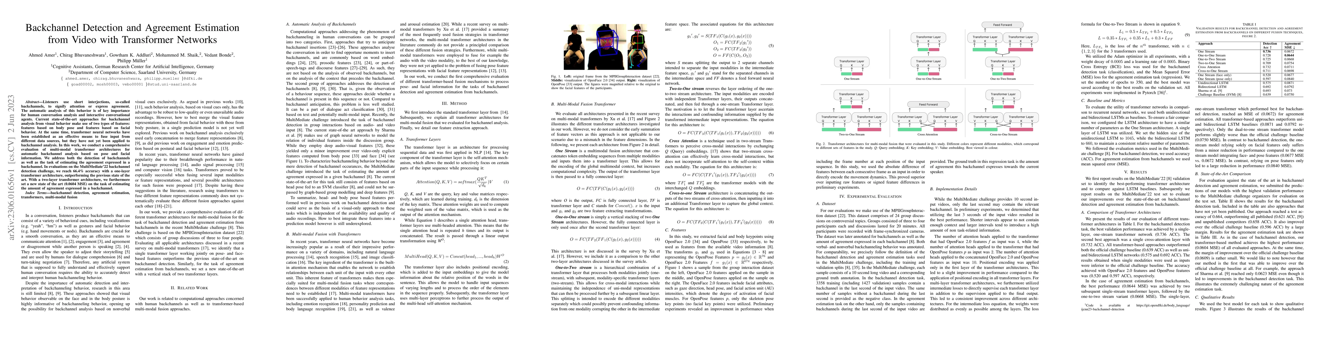 Thumbnail for Backchannel Detection and Agreement Estimation from Video with
  Transformer Networks