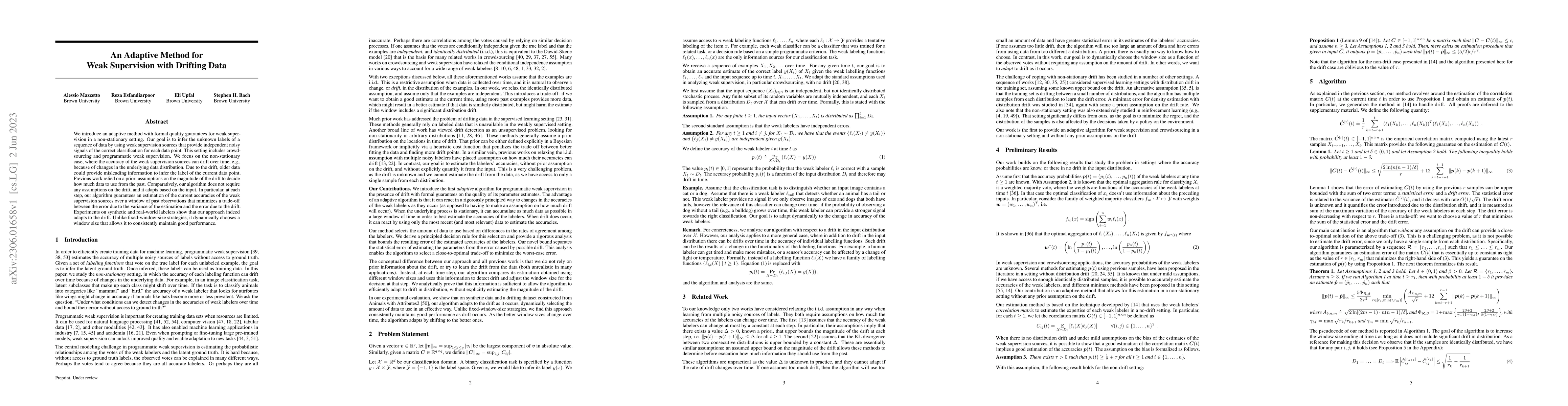 Thumbnail for An Adaptive Method for Weak Supervision with Drifting Data