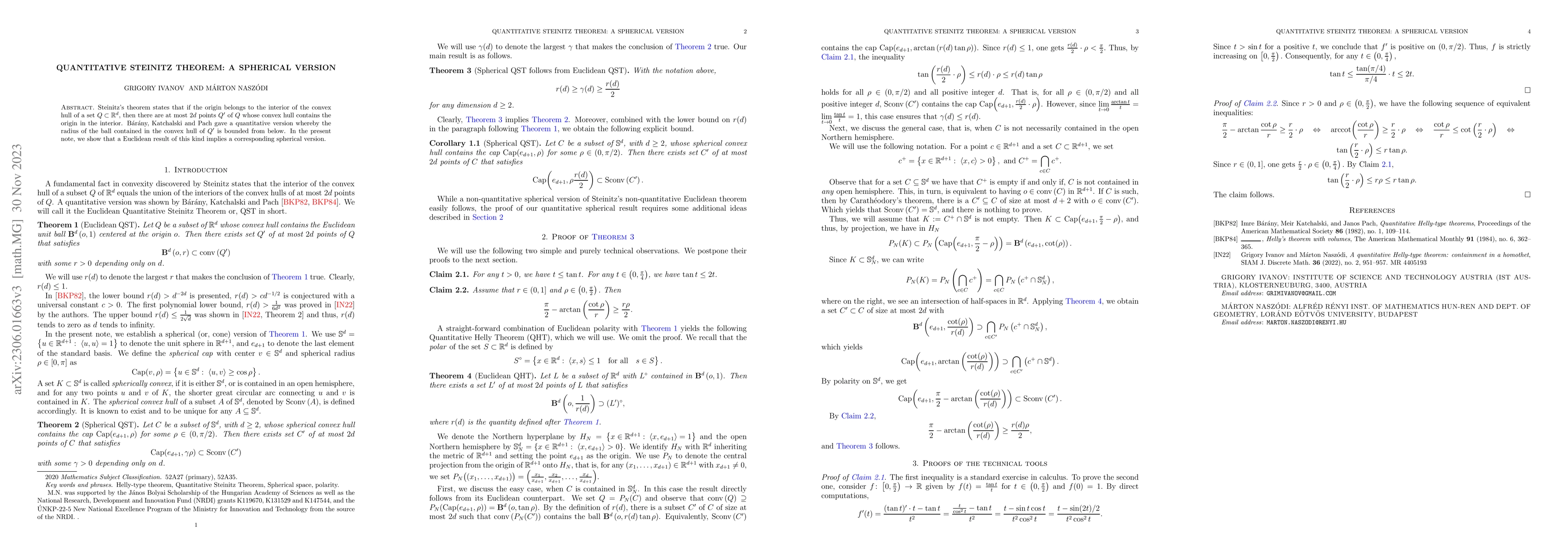 Thumbnail for Quantitative Steinitz theorem: A spherical version