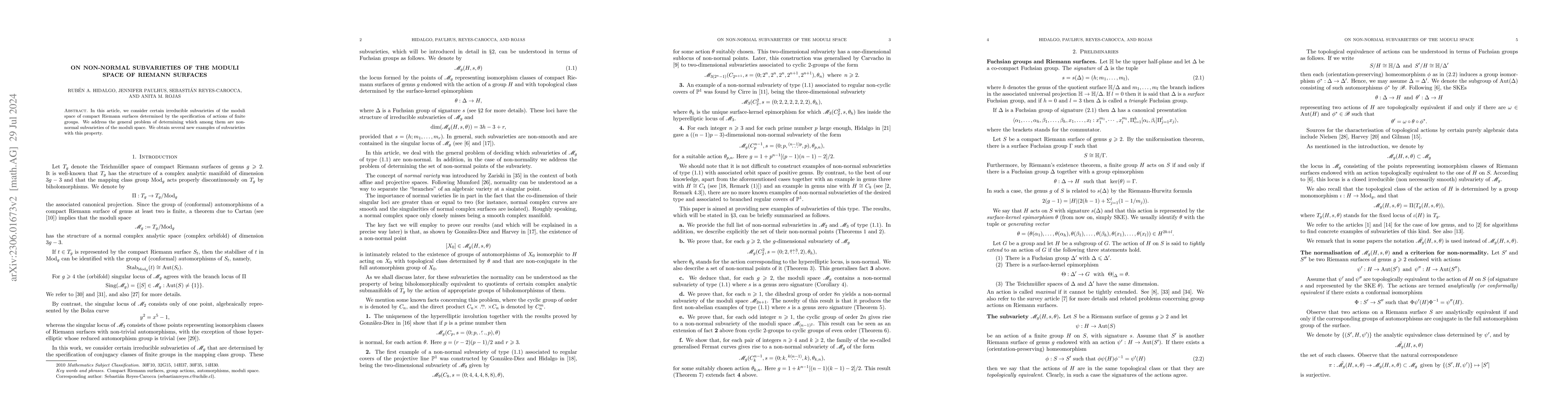 Thumbnail for On non-normal subvarieties of the moduli space of Riemann surfaces