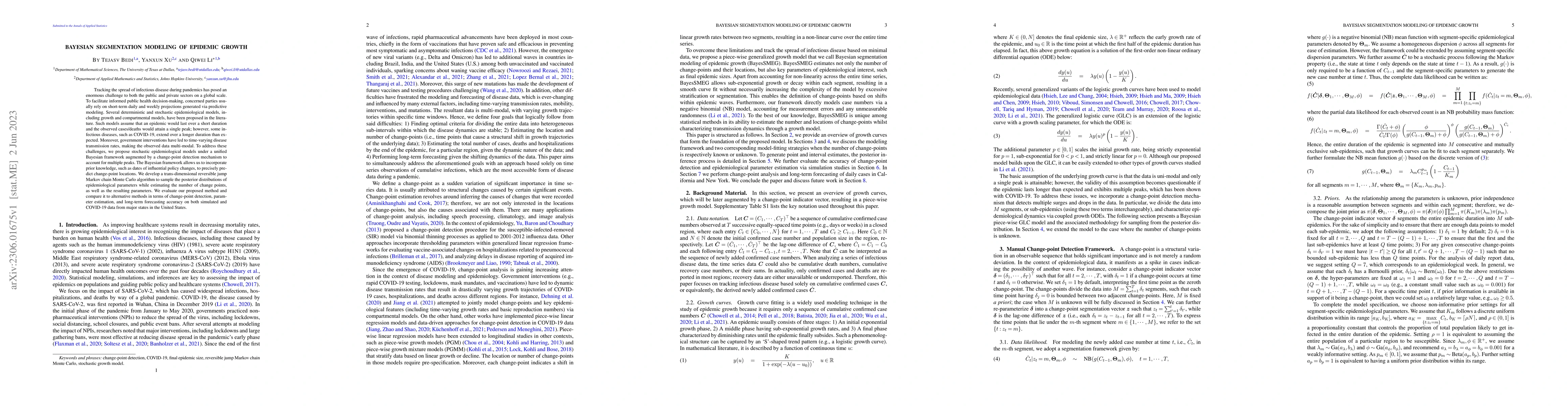 Thumbnail for Bayesian Segmentation Modeling of Epidemic Growth