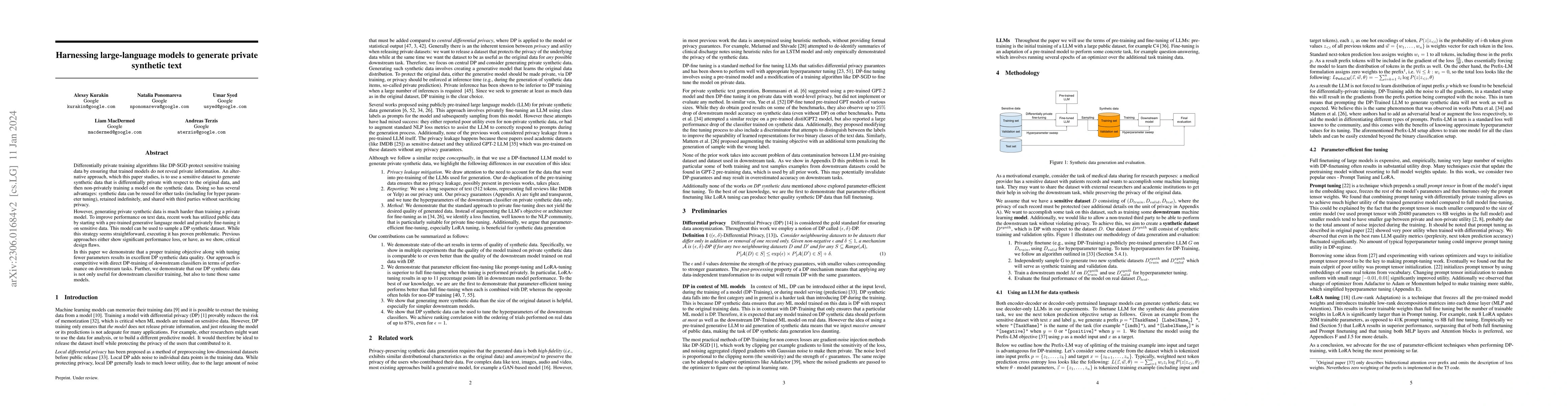 Thumbnail for Harnessing large-language models to generate private synthetic text