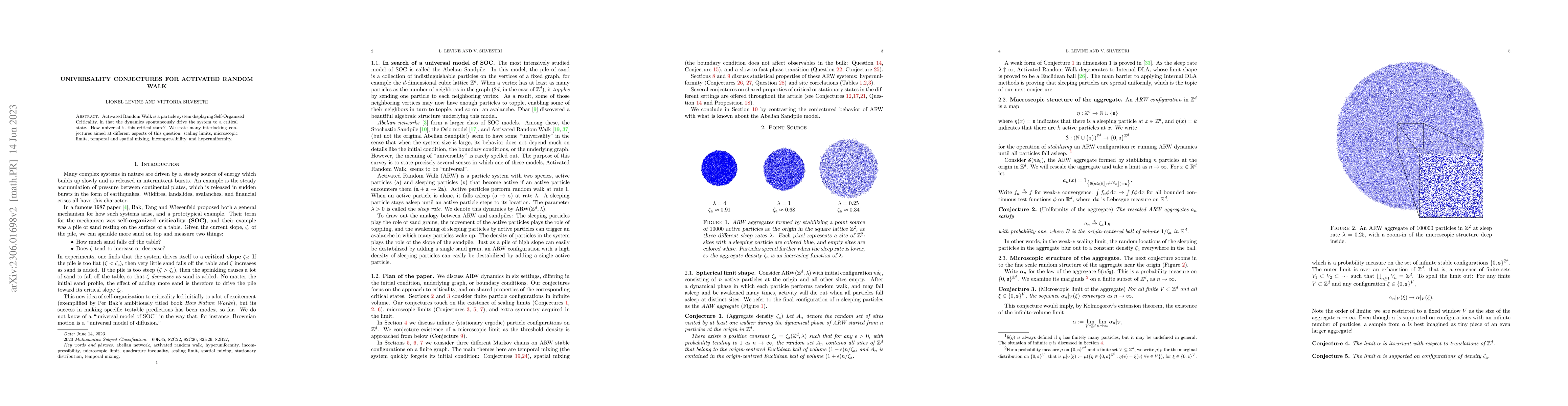 Thumbnail for Universality Conjectures for Activated Random Walk