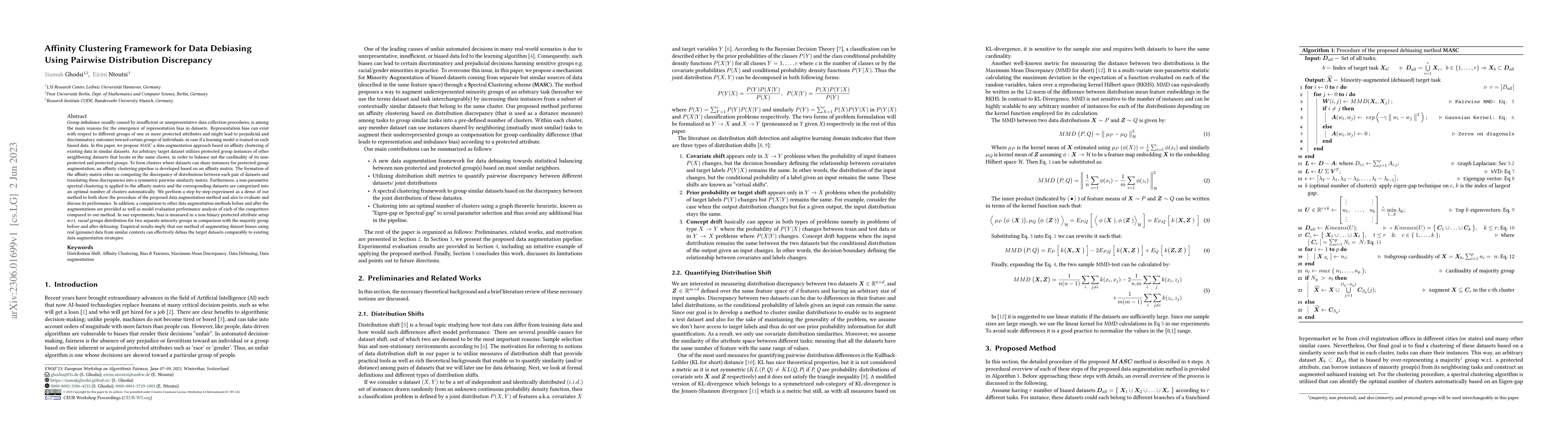 Thumbnail for Affinity Clustering Framework for Data Debiasing Using Pairwise
  Distribution Discrepancy