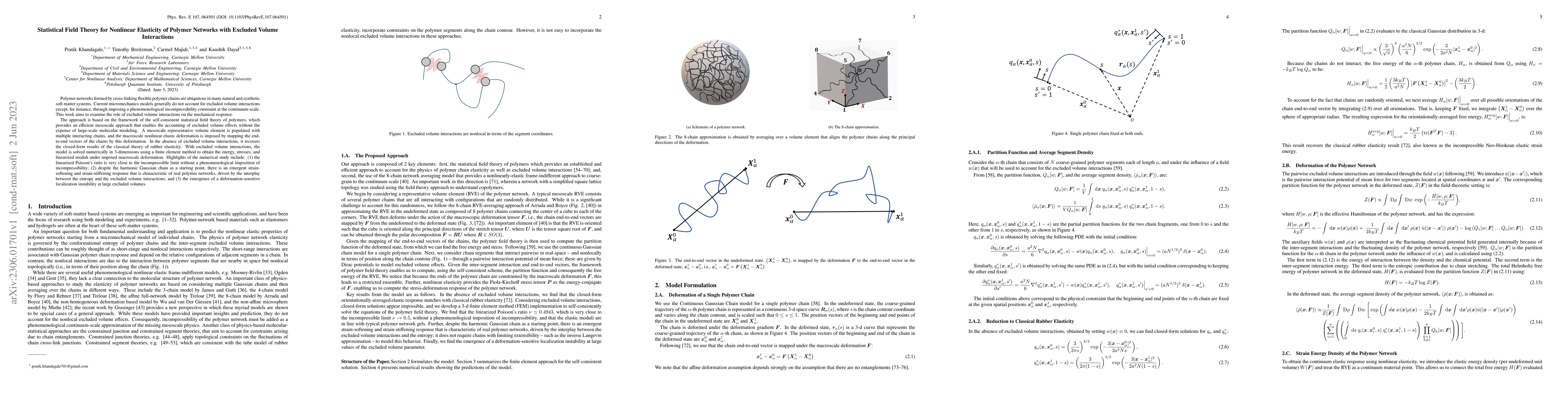 Thumbnail for Statistical field theory for nonlinear elasticity of polymer networks
  with excluded volume interactions