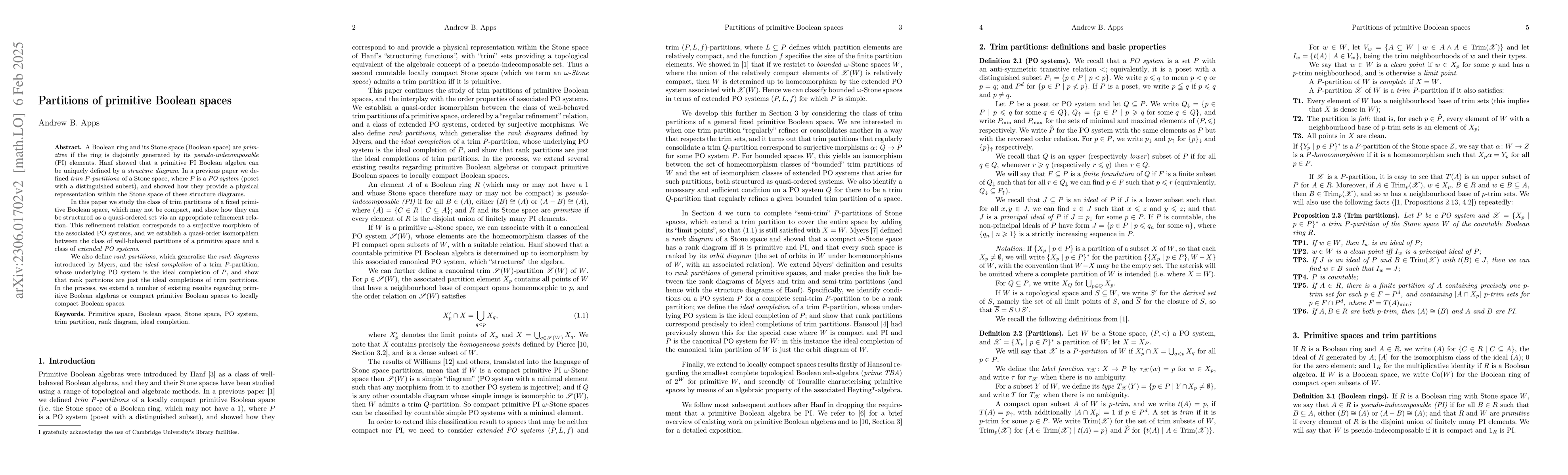 Thumbnail for Partitions of primitive Boolean spaces