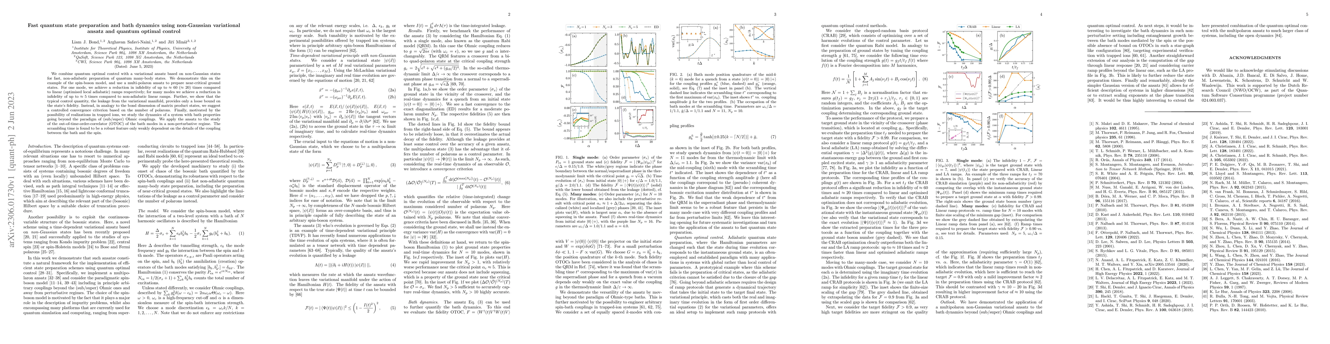 Thumbnail for Fast quantum state preparation and bath dynamics using non-Gaussian
  variational ansatz and quantum optimal control