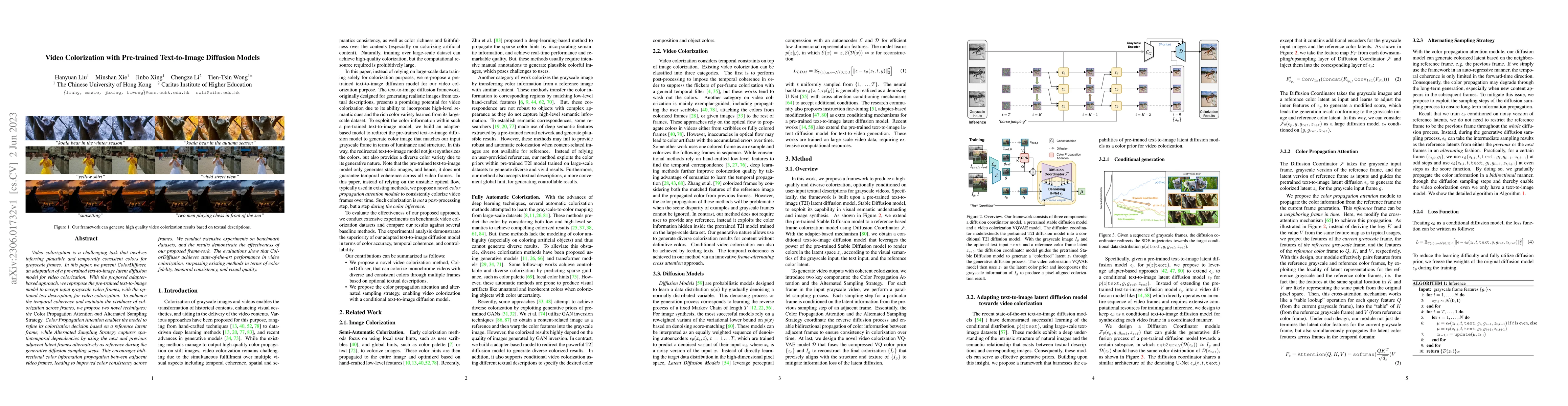 Thumbnail for Video Colorization with Pre-trained Text-to-Image Diffusion Models