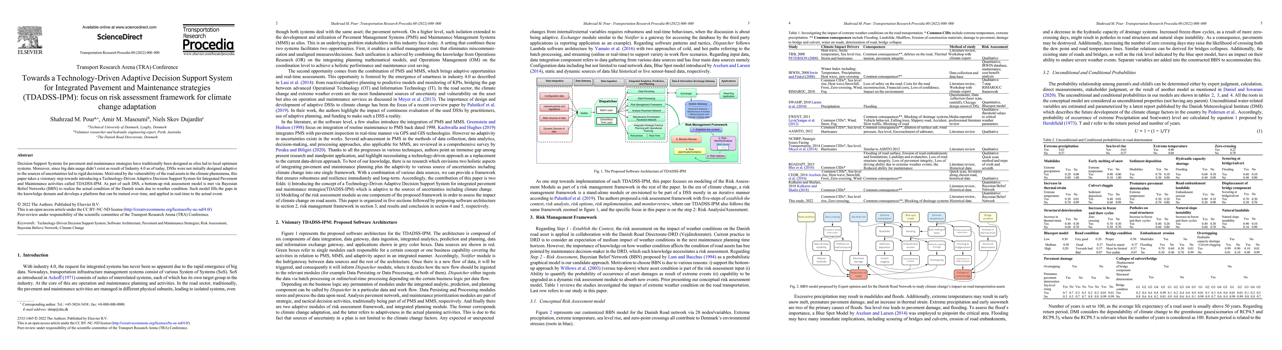 Thumbnail for Towards a Technology-Driven Adaptive Decision Support System for
  Integrated Pavement and Maintenance strategies (TDADSS-IPM): focus on risk
  assessment framework for climate change adaptation
