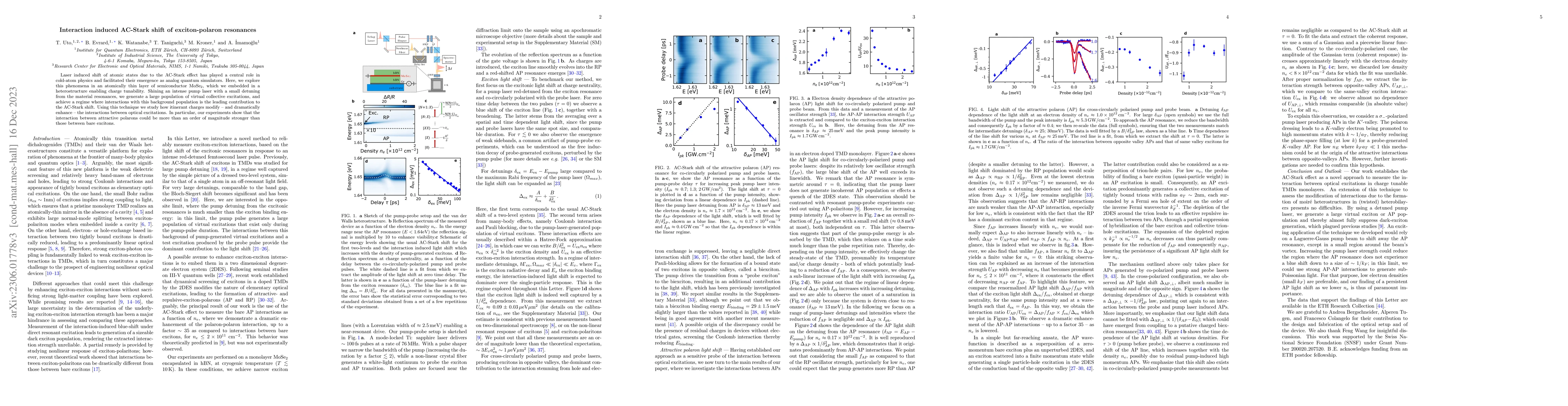 Thumbnail for Interaction induced AC-Stark shift of exciton-polaron resonances