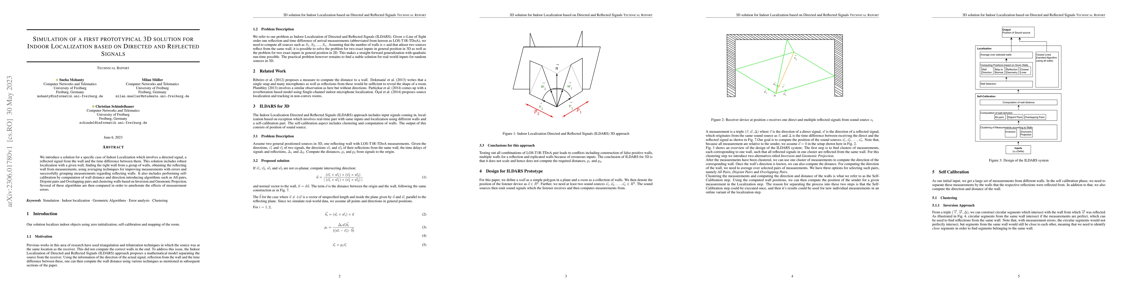 Thumbnail for Simulation of a first prototypical 3D solution for Indoor Localization
  based on Directed and Reflected Signals