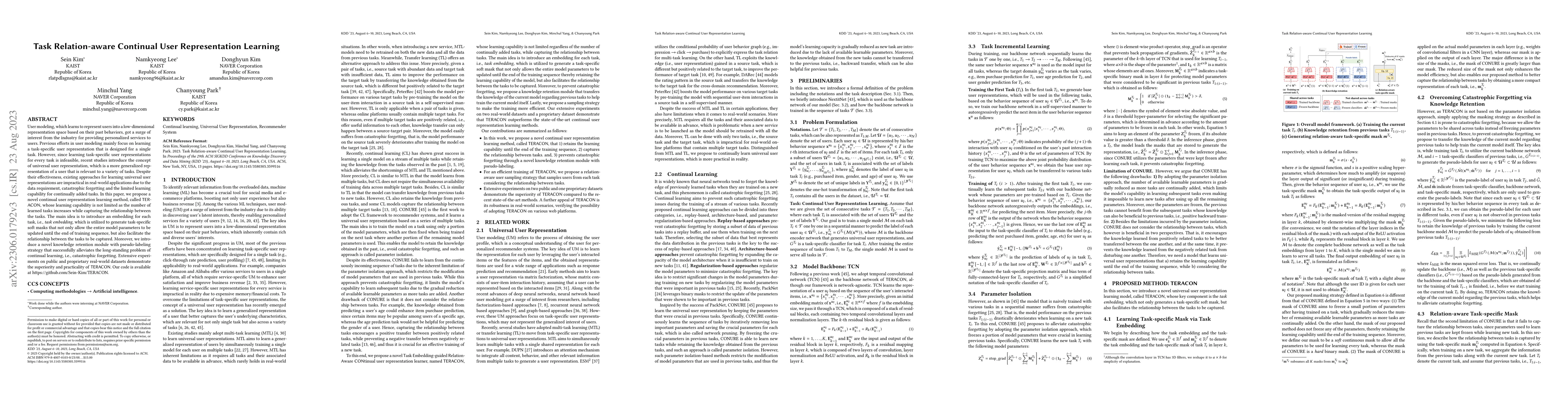Thumbnail for Task Relation-aware Continual User Representation Learning