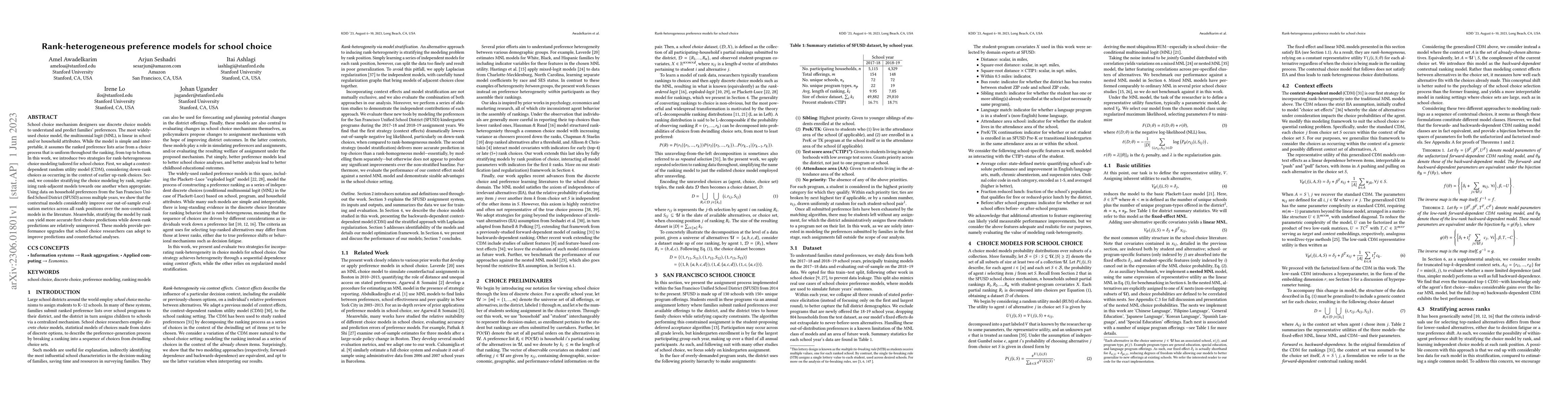 Thumbnail for Rank-heterogeneous Preference Models for School Choice