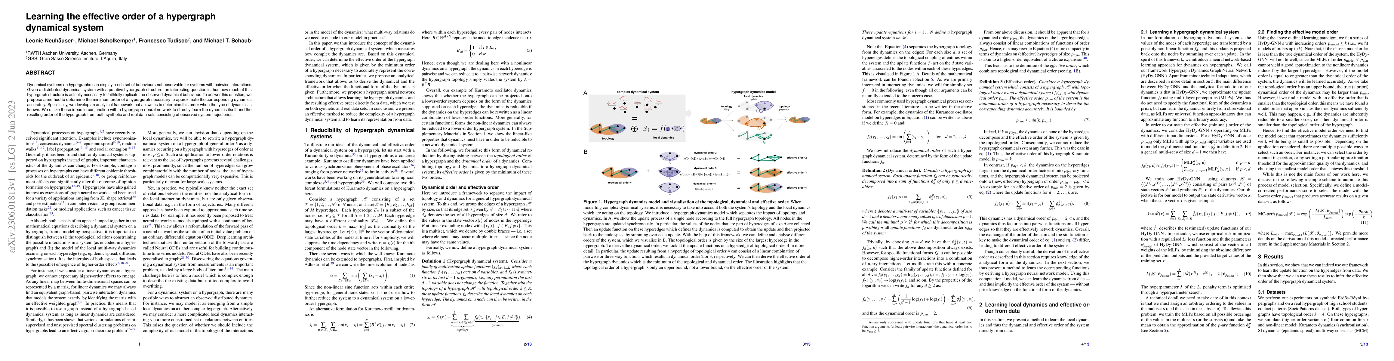 Thumbnail for Learning the effective order of a hypergraph dynamical system