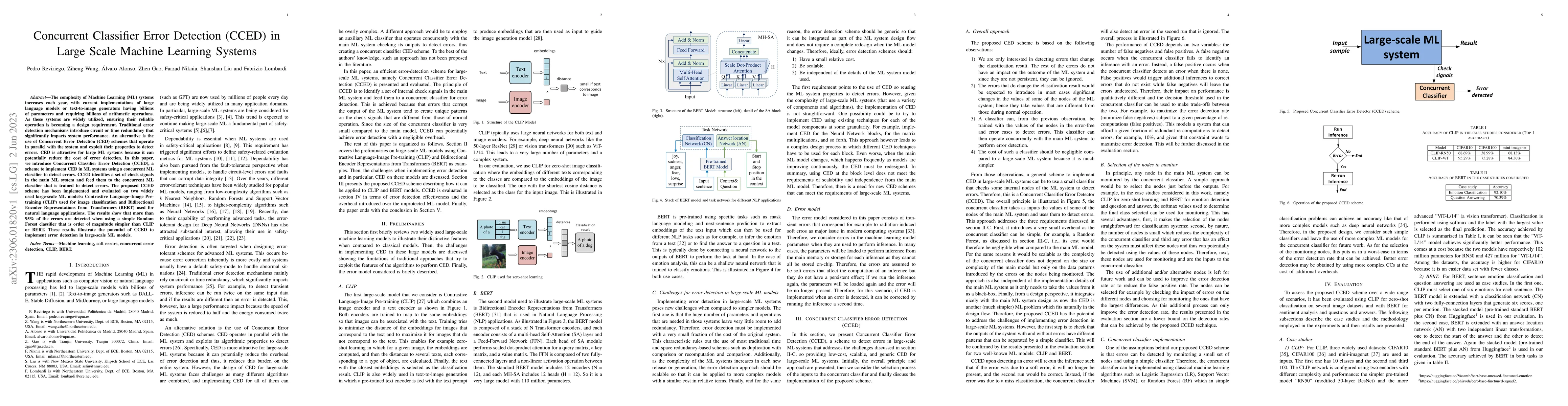 Thumbnail for Concurrent Classifier Error Detection (CCED) in Large Scale Machine
  Learning Systems