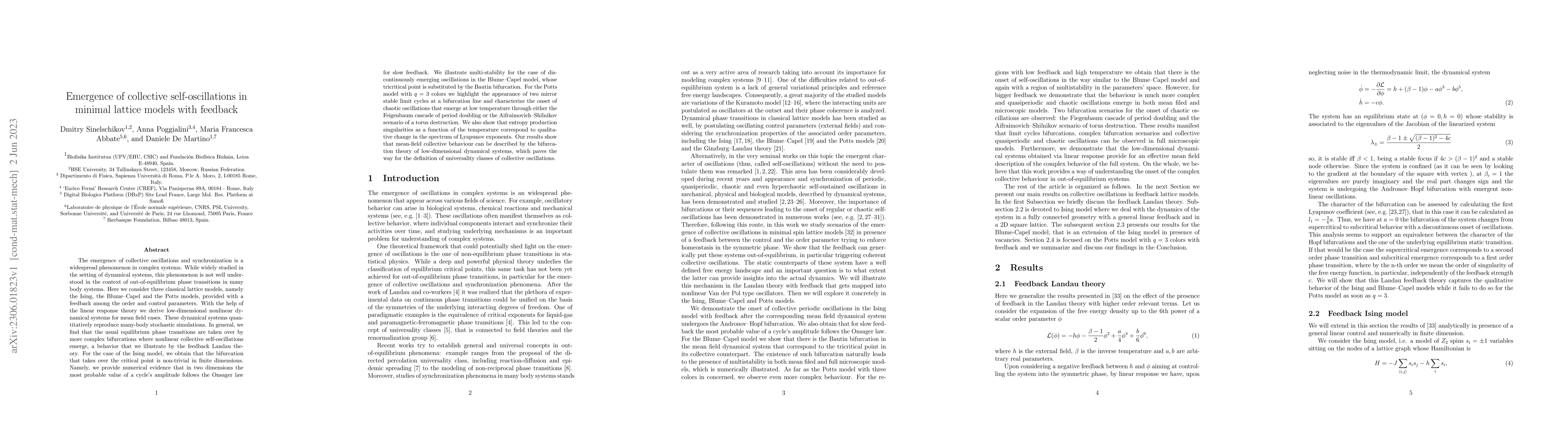 Thumbnail for Emergence of collective self-oscillations in minimal lattice models with
  feedback
