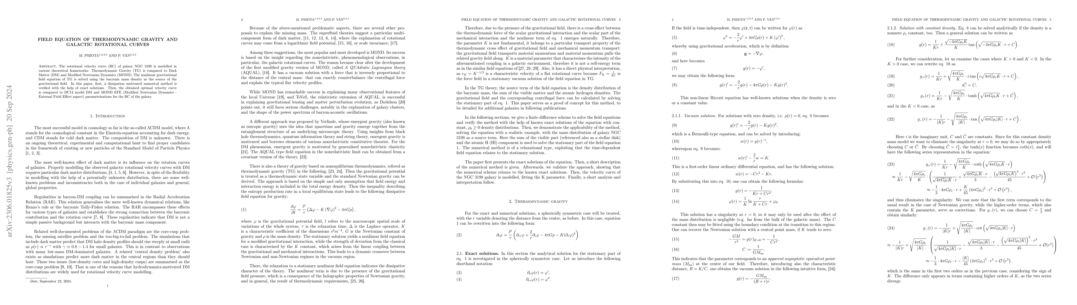 Thumbnail for Field equation of thermodynamic gravity and galactic rotational curves
