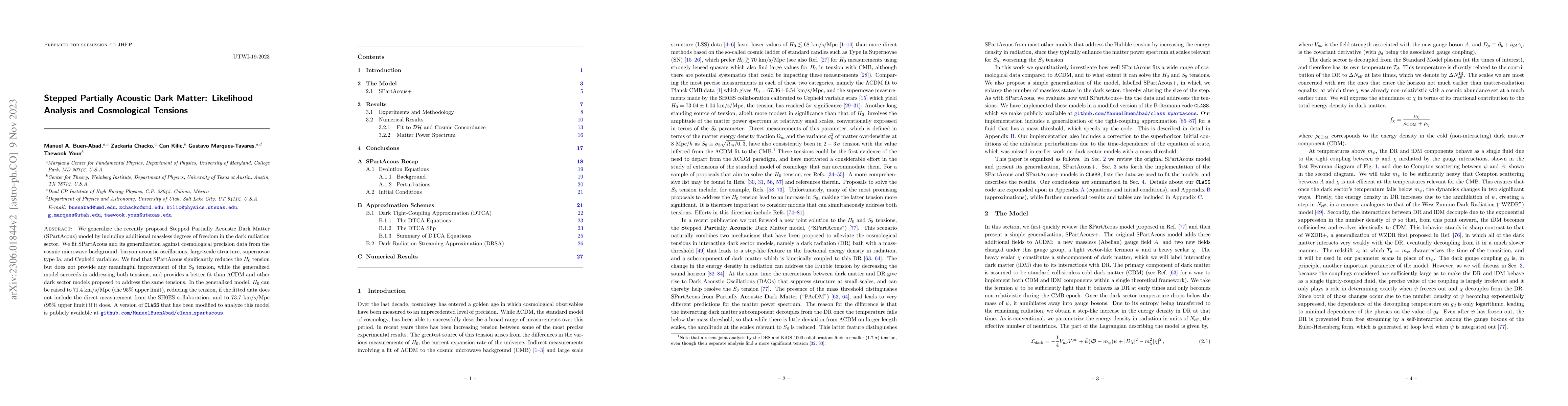 Thumbnail for Stepped Partially Acoustic Dark Matter: Likelihood Analysis and
  Cosmological Tensions