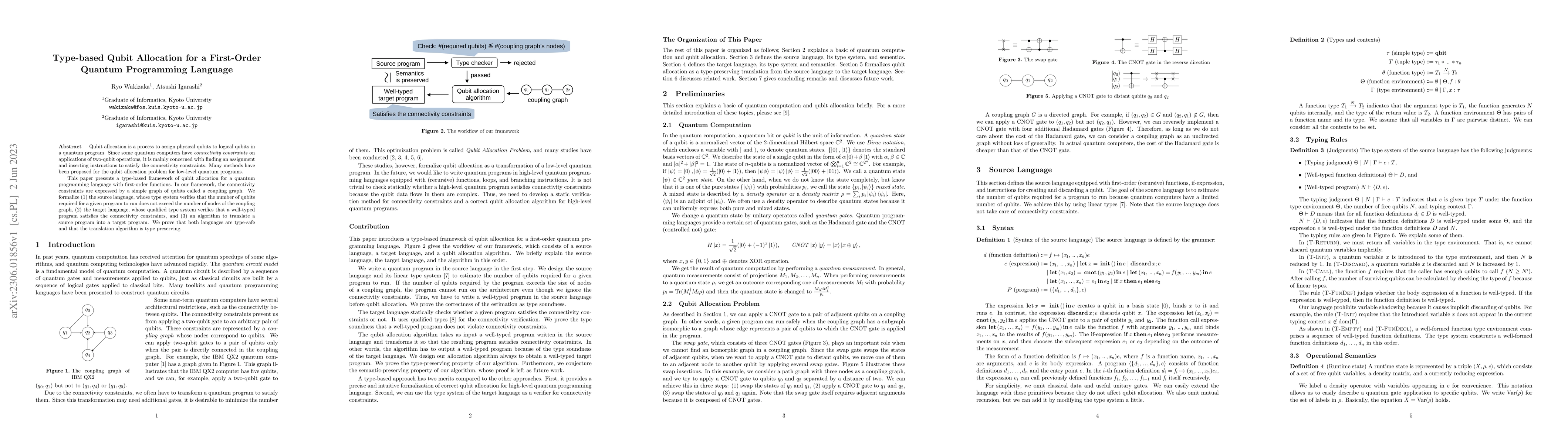 Thumbnail for Type-based Qubit Allocation for a First-Order Quantum Programming
  Language