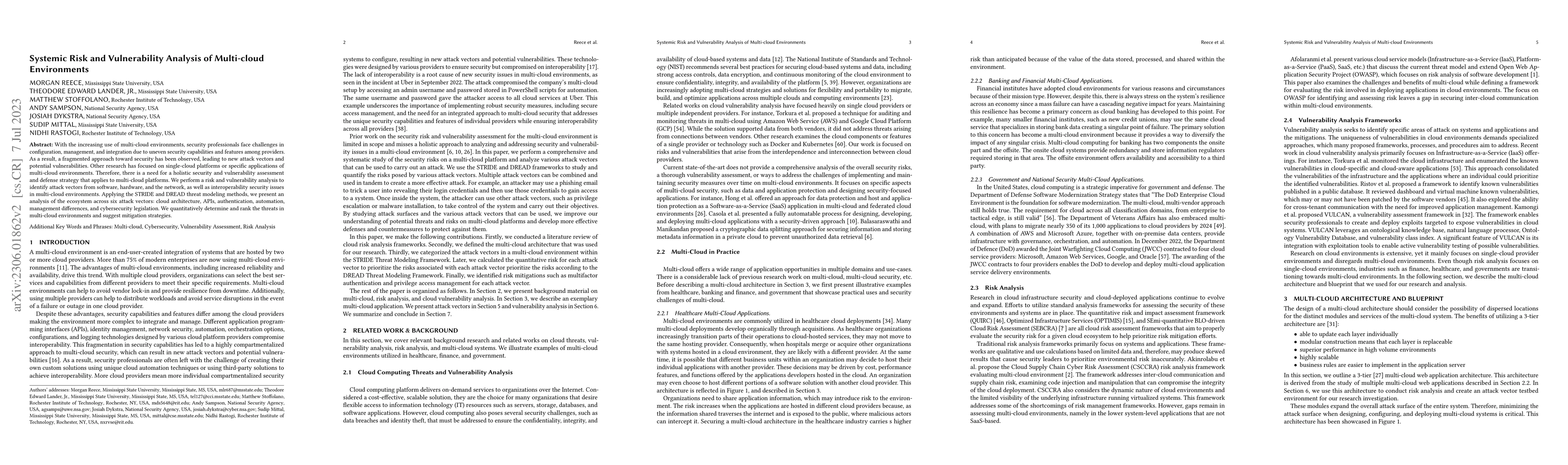 Thumbnail for Systemic Risk and Vulnerability Analysis of Multi-cloud Environments