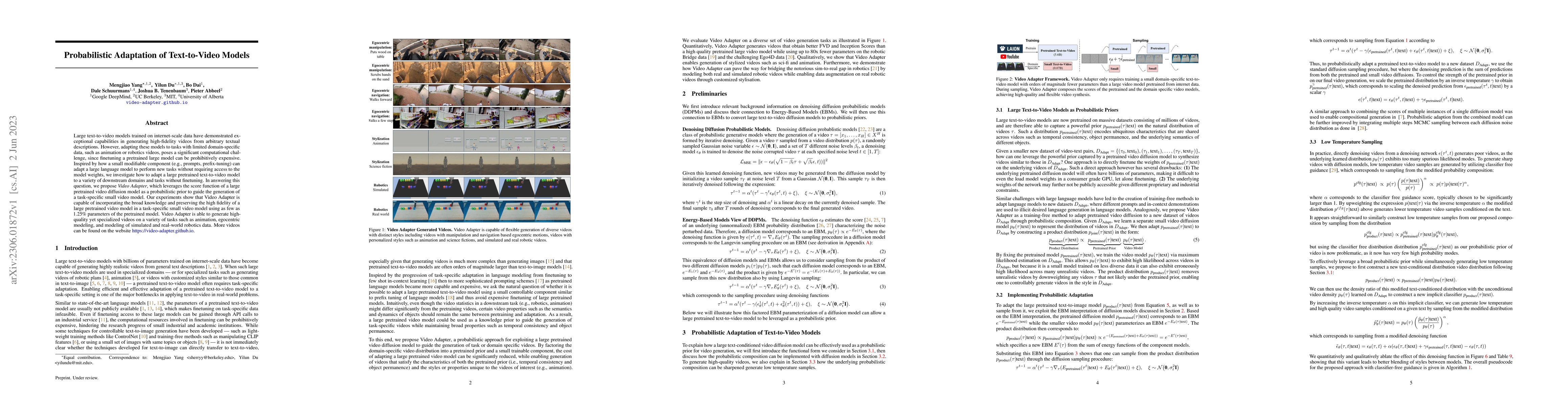 Thumbnail for Probabilistic Adaptation of Text-to-Video Models