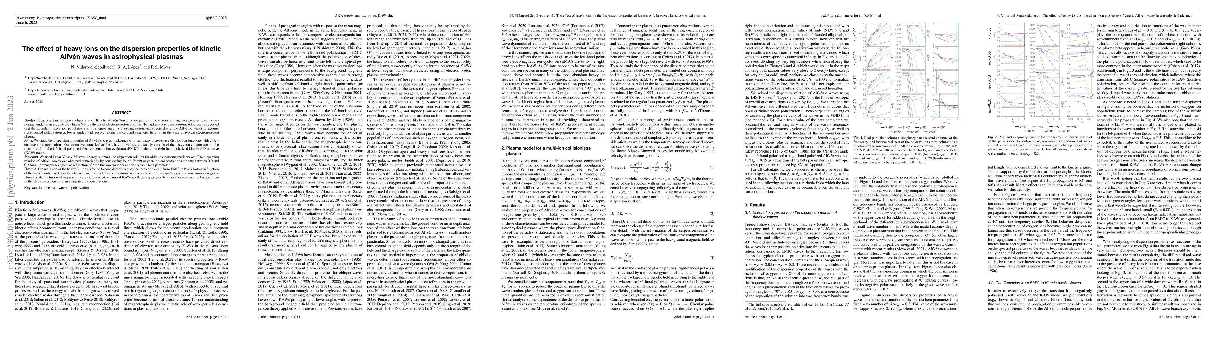 Thumbnail for The effect of heavy ions on the dispersion properties of kinetic
  Alfv\'en waves in astrophysical plasmas