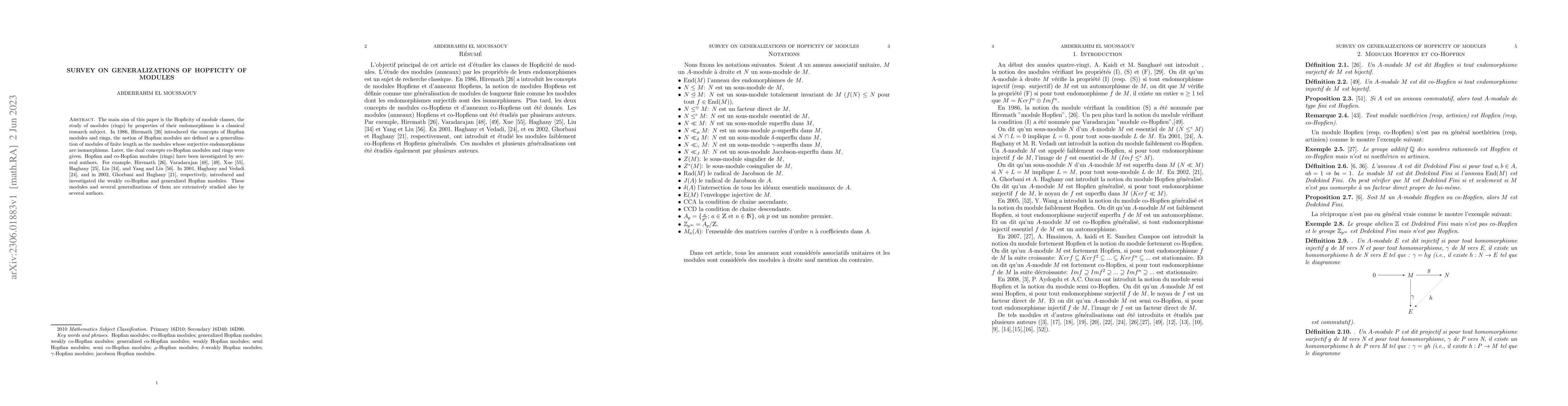 Thumbnail for Survey on generalizations of Hopficity of modules