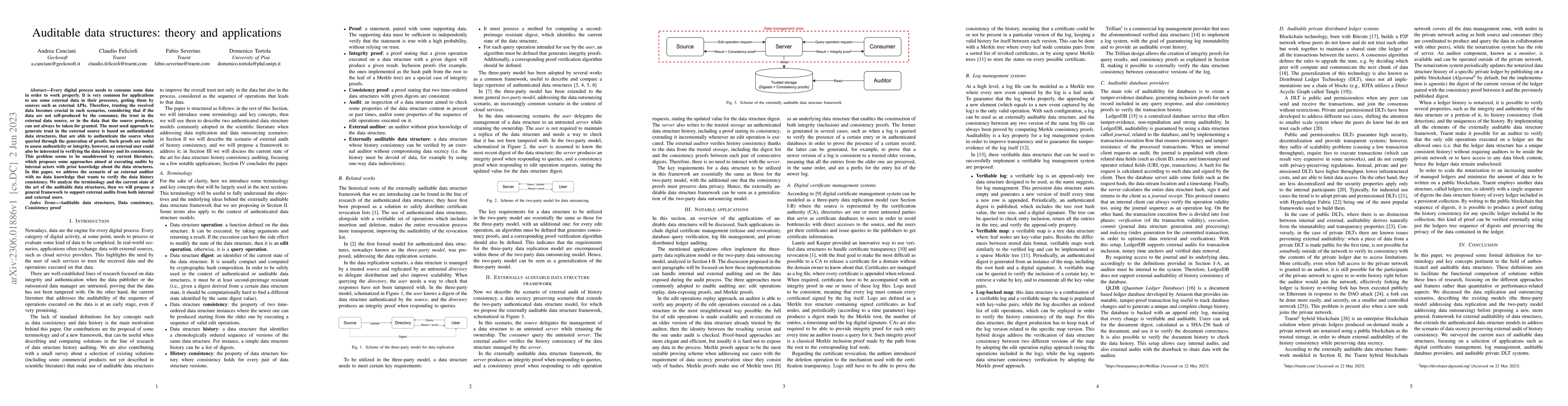 Thumbnail for Auditable data structures: theory and applications