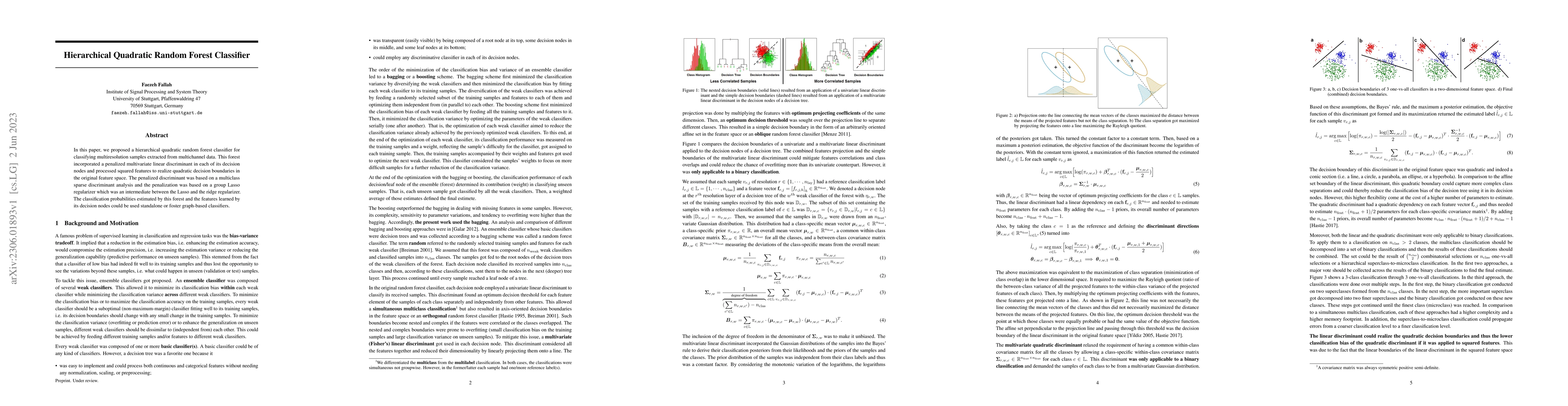 Thumbnail for Hierarchical Quadratic Random Forest Classifier
