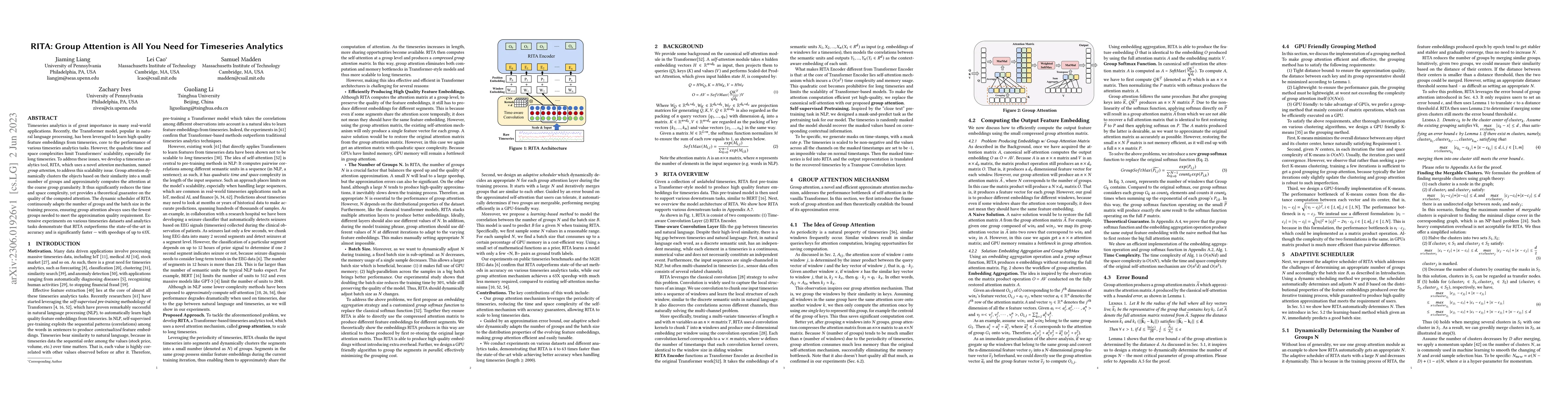 Thumbnail for RITA: Group Attention is All You Need for Timeseries Analytics