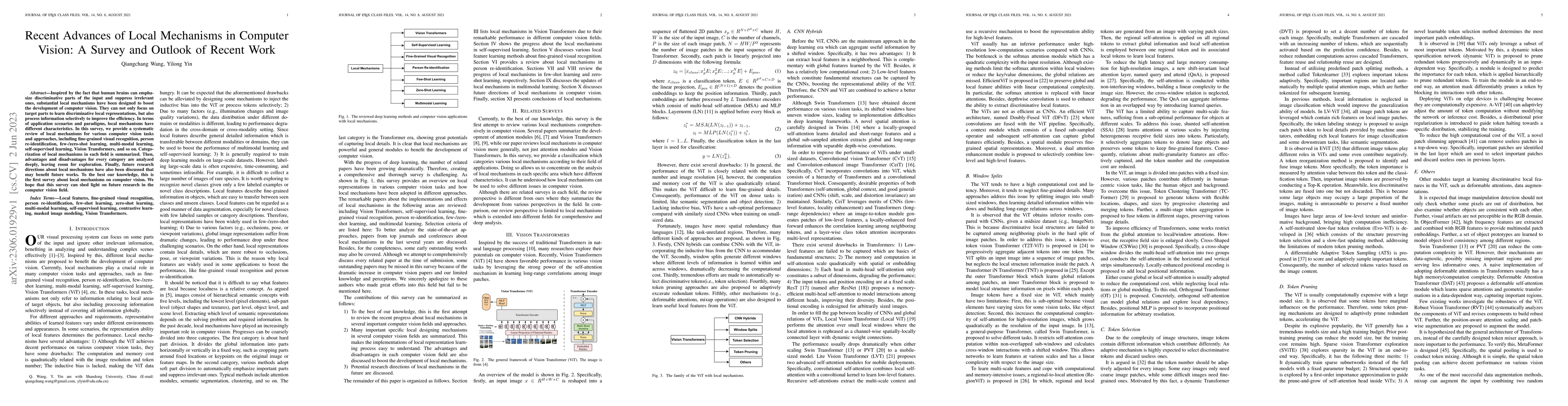 Thumbnail for Recent Advances of Local Mechanisms in Computer Vision: A Survey and
  Outlook of Recent Work