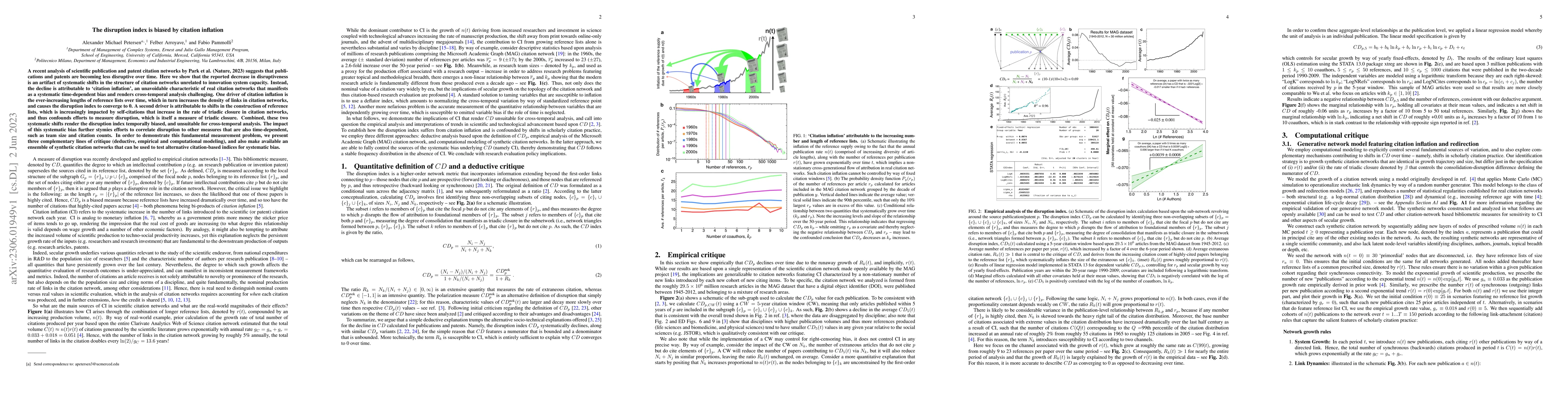 Thumbnail for The disruption index is biased by citation inflation