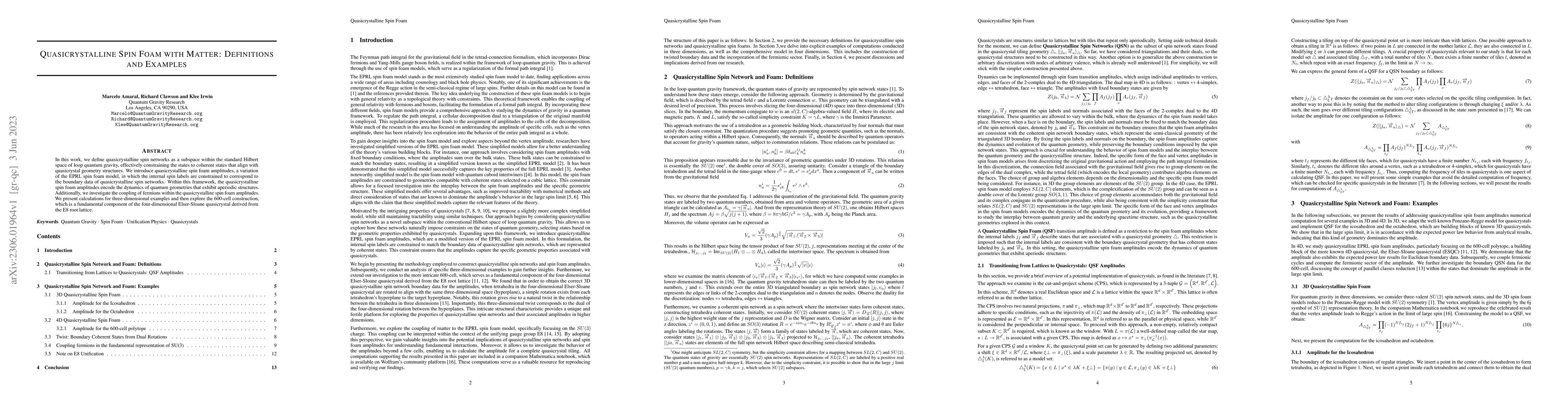 Thumbnail for Quasicrystalline Spin Foam with Matter: Definitions and Examples