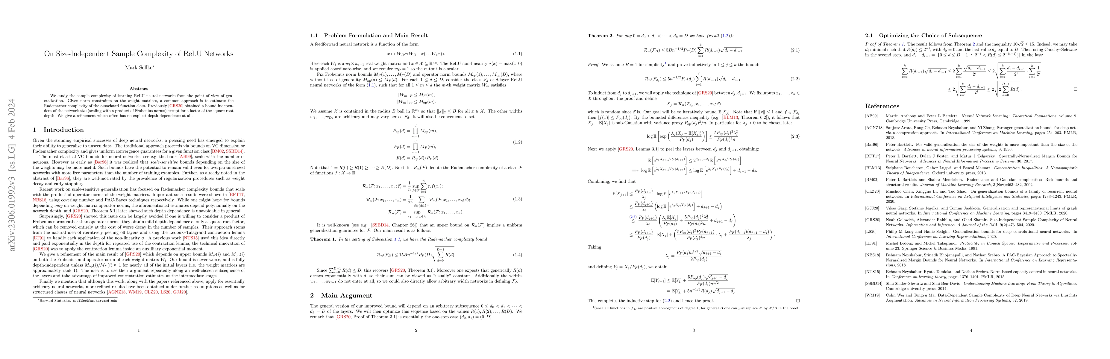 Thumbnail for On Size-Independent Sample Complexity of ReLU Networks