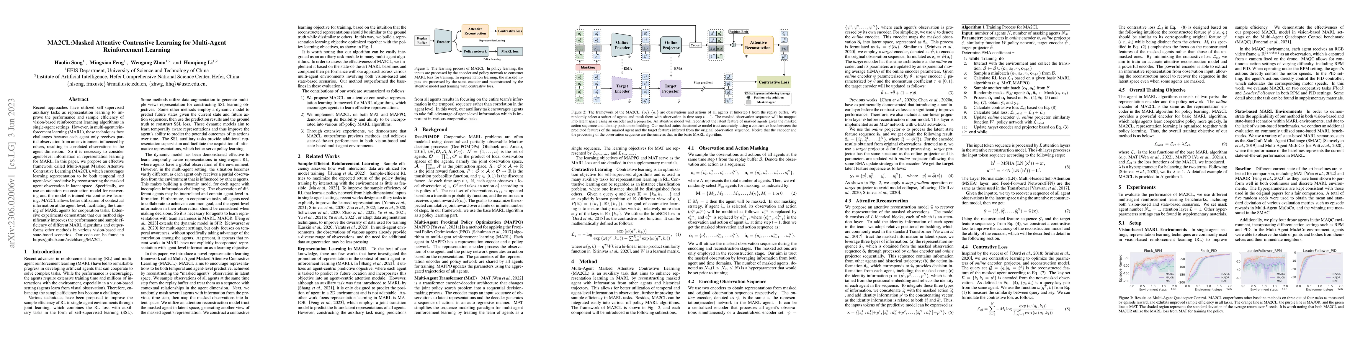 Thumbnail for MA2CL:Masked Attentive Contrastive Learning for Multi-Agent
  Reinforcement Learning