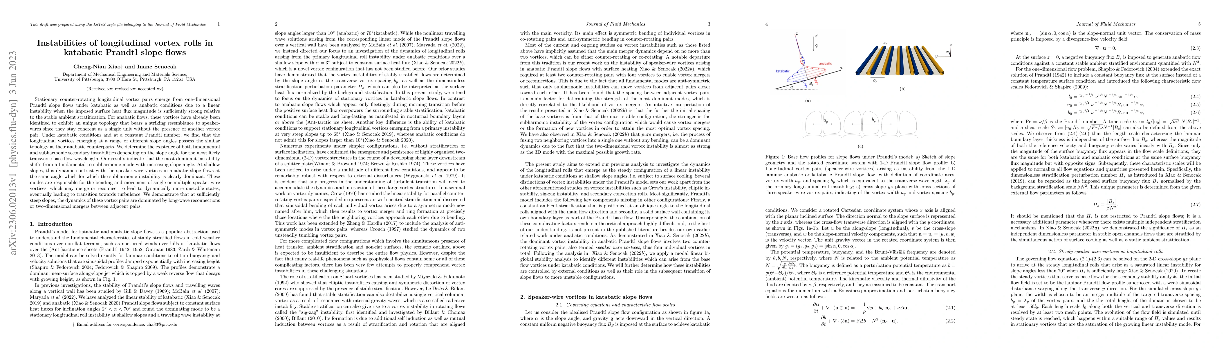 Thumbnail for Instabilities of longitudinal vortex rolls in katabatic Prandtl slope
  flows