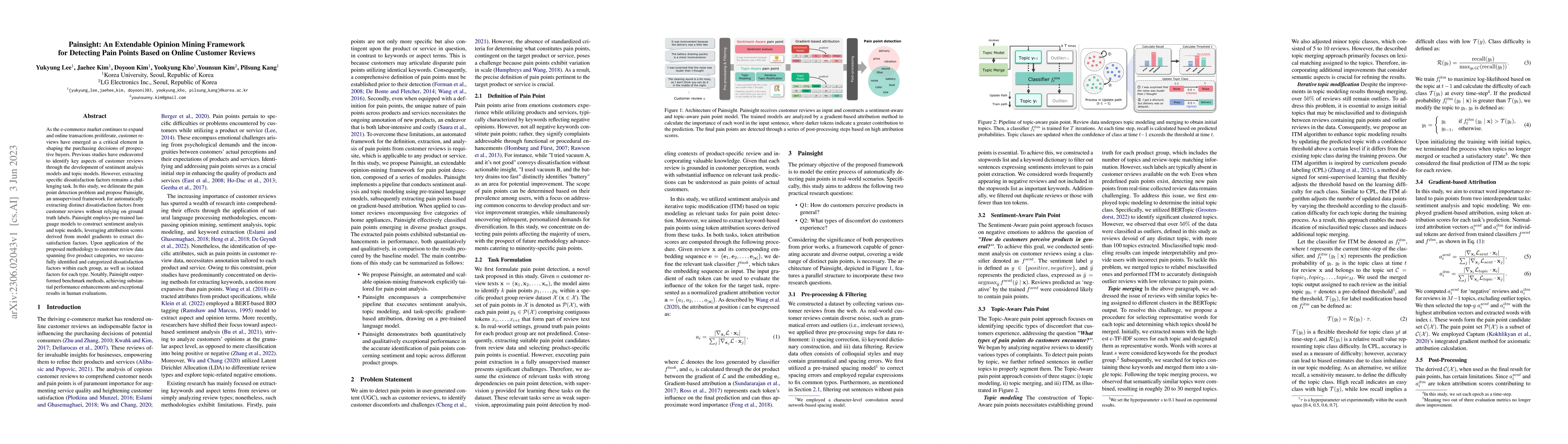 Thumbnail for Painsight: An Extendable Opinion Mining Framework for Detecting Pain
  Points Based on Online Customer Reviews