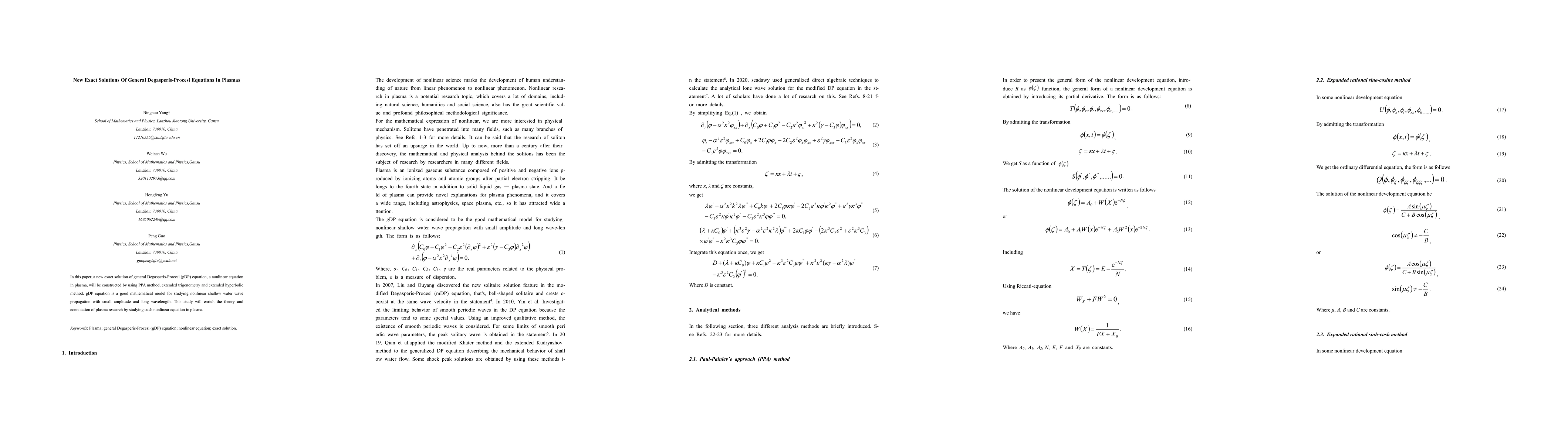 Thumbnail for New Exact Solutions Of General Degasperis-Procesi Equations In Plasmas