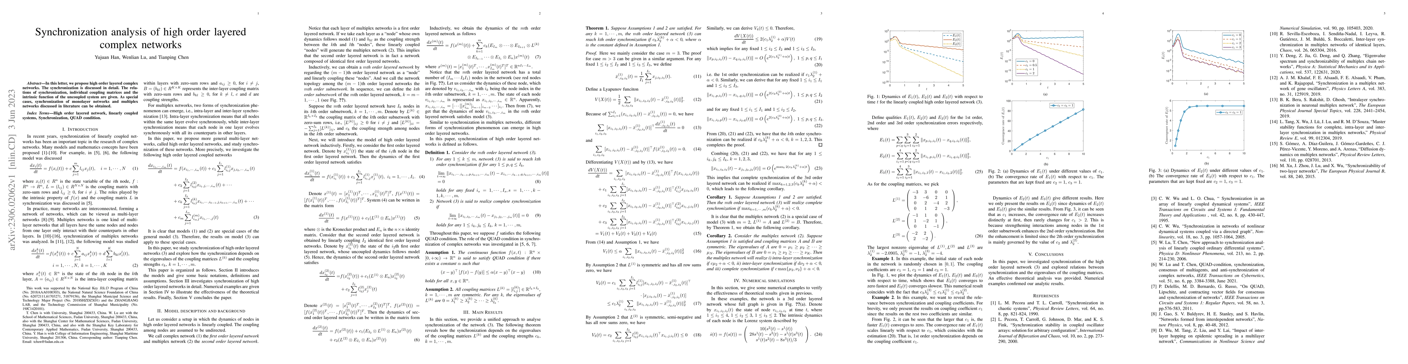 Thumbnail for Synchronization analysis of high order layered complex networks