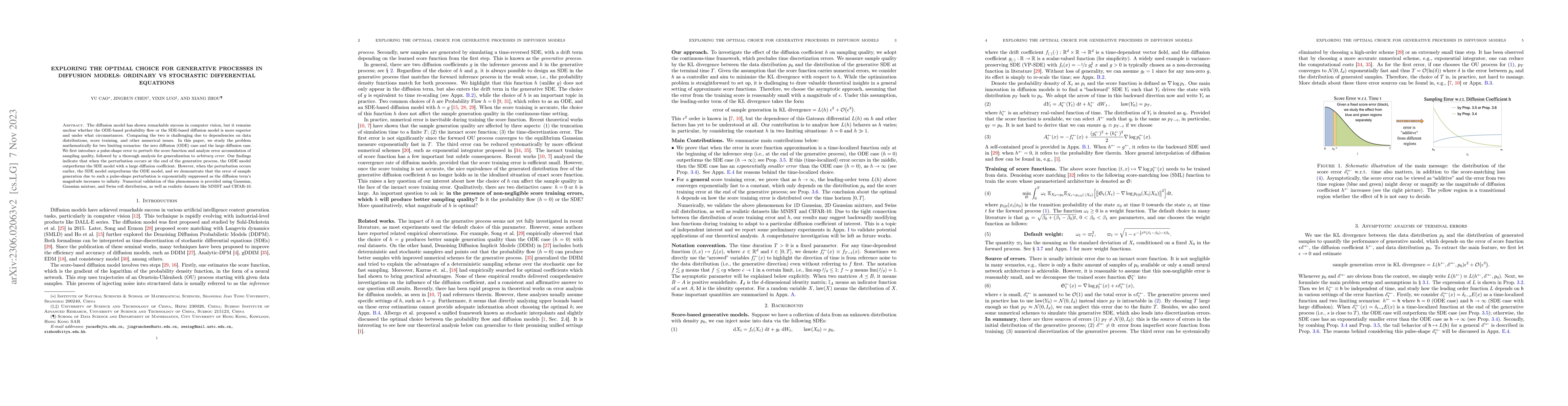 Thumbnail for Exploring the Optimal Choice for Generative Processes in Diffusion
  Models: Ordinary vs Stochastic Differential Equations