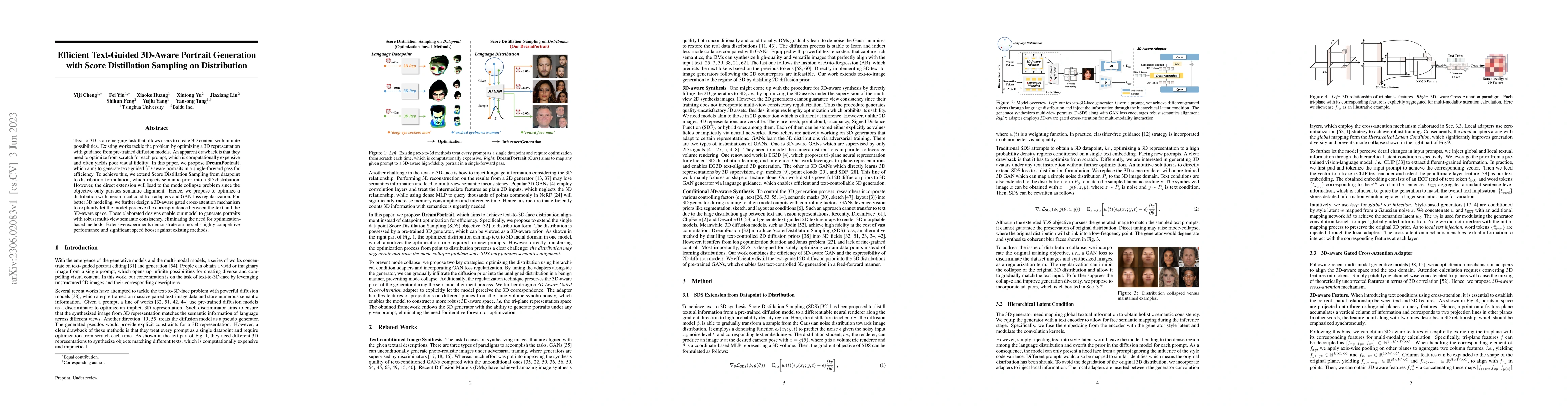Thumbnail for Efficient Text-Guided 3D-Aware Portrait Generation with Score
  Distillation Sampling on Distribution