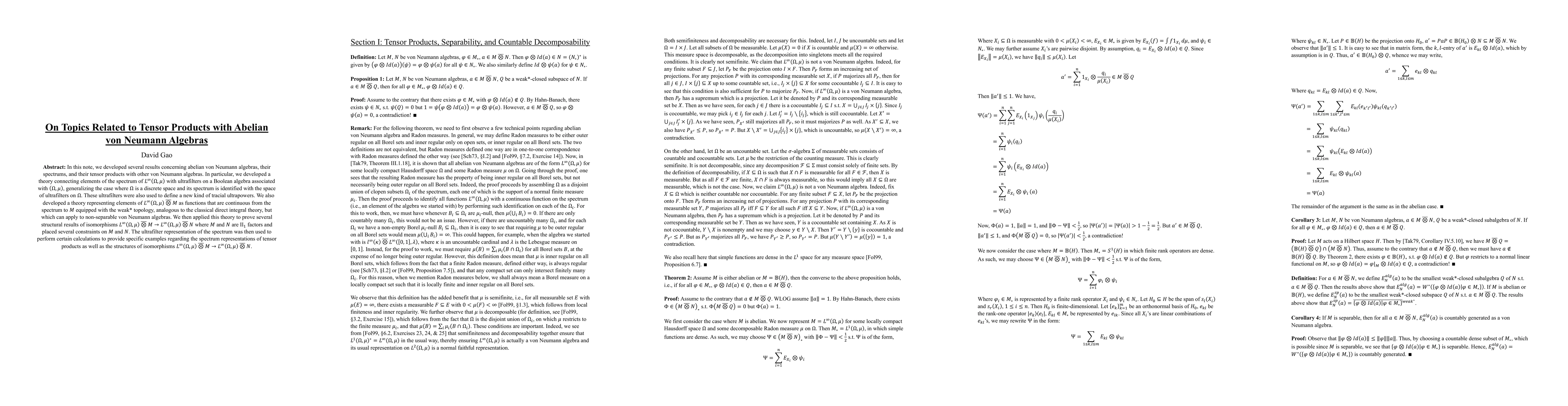 Thumbnail for On Topics Related to Tensor Products with Abelian von Neumann Algebras