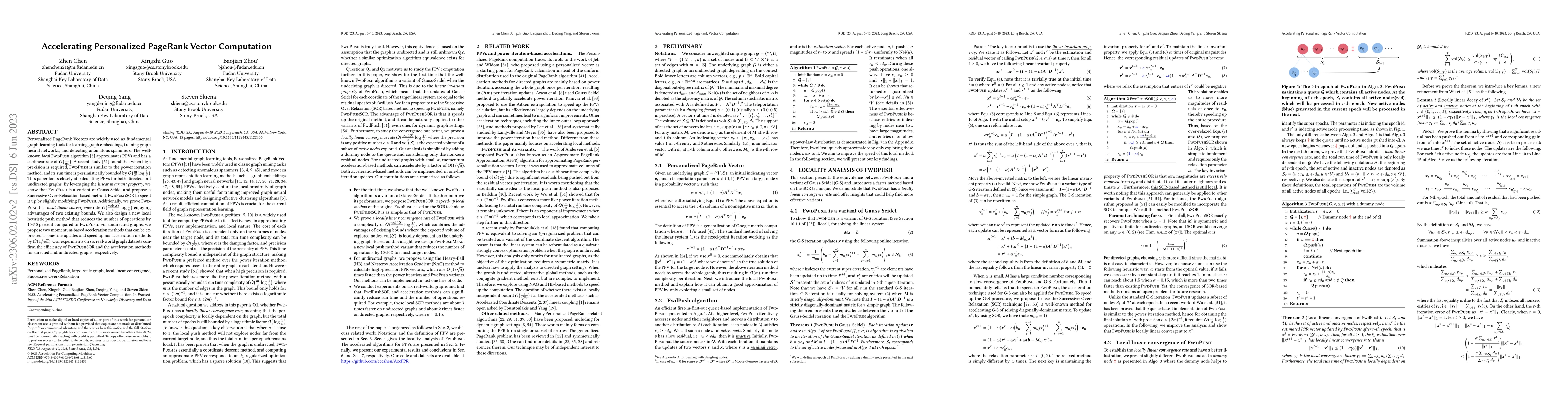 Thumbnail for Accelerating Personalized PageRank Vector Computation