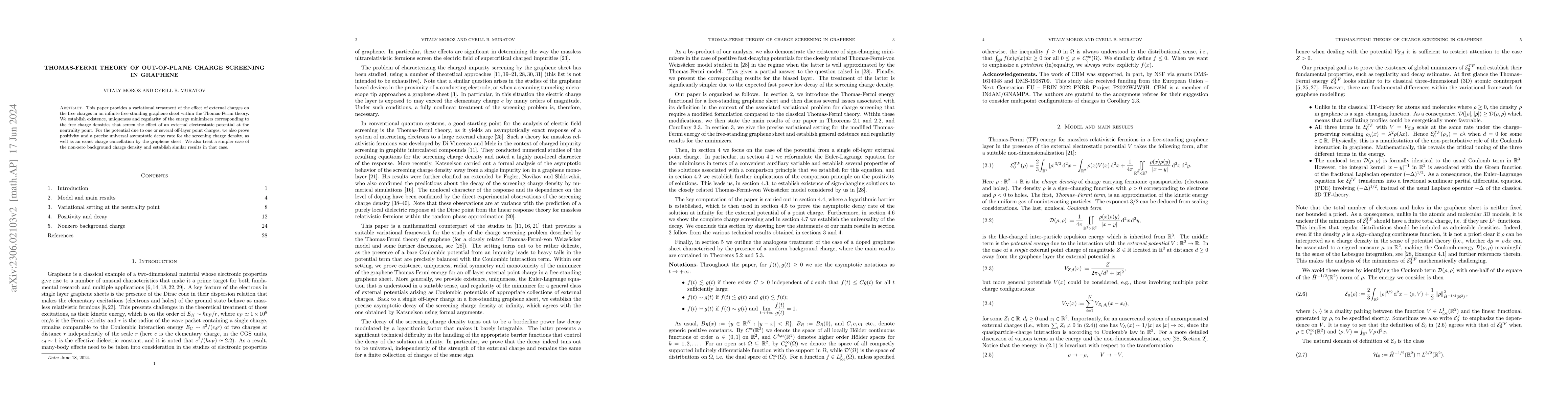 Thumbnail for Thomas-Fermi theory of out-of-plane charge screening in graphene